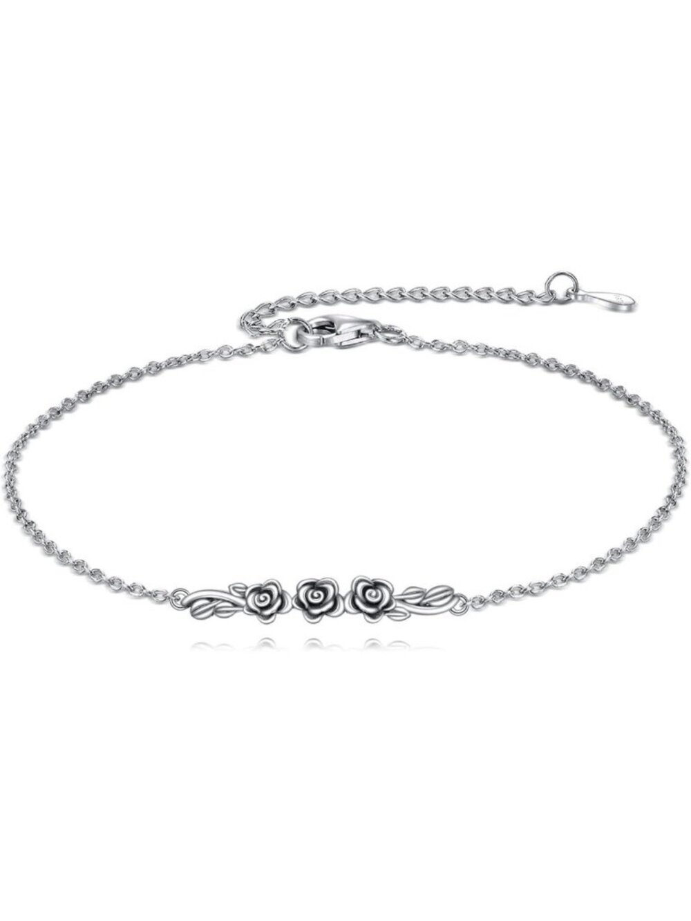 925 Sterling Silver Butterfly Love Knot Infinity Rose Bracelet - Elegant Jewelry